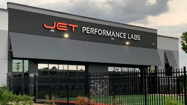 JET Performance Labs building exterior with prominent signage and modern design.